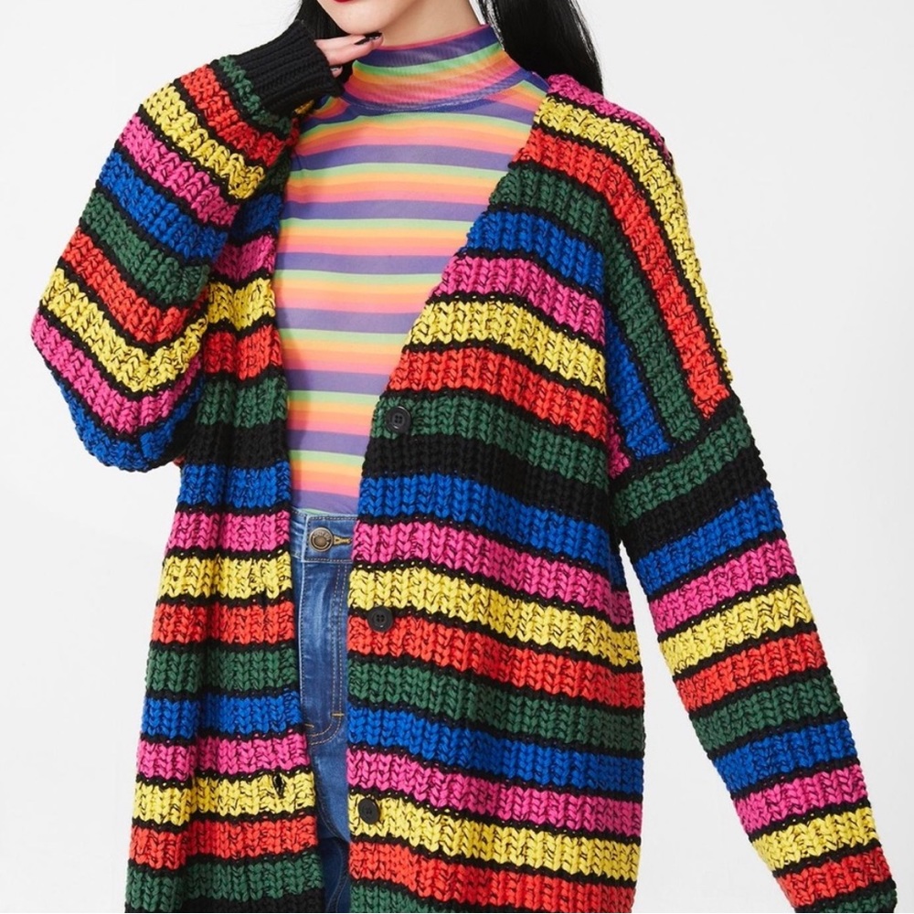Lazy Oaf Rainbow Slouch Cardigan
